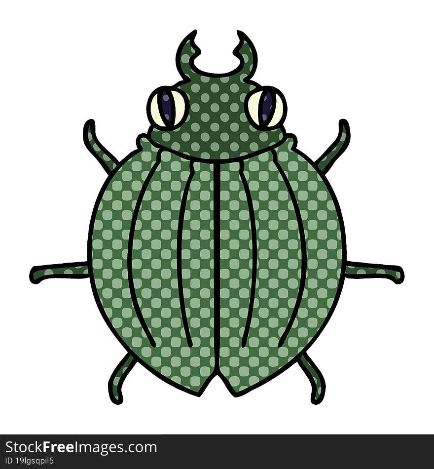 Quirky Comic Book Style Cartoon Beetle