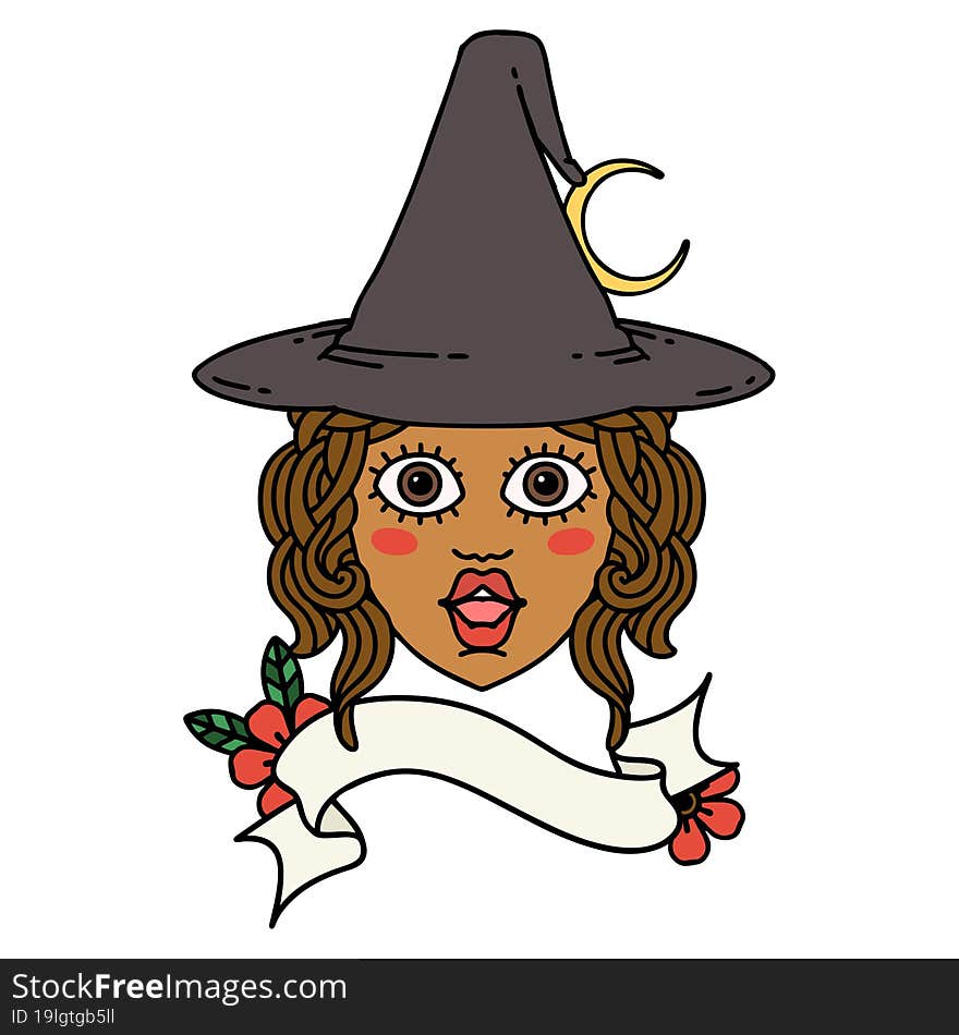 human witch character face illustration