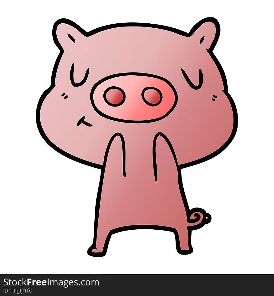 cartoon content pig. cartoon content pig