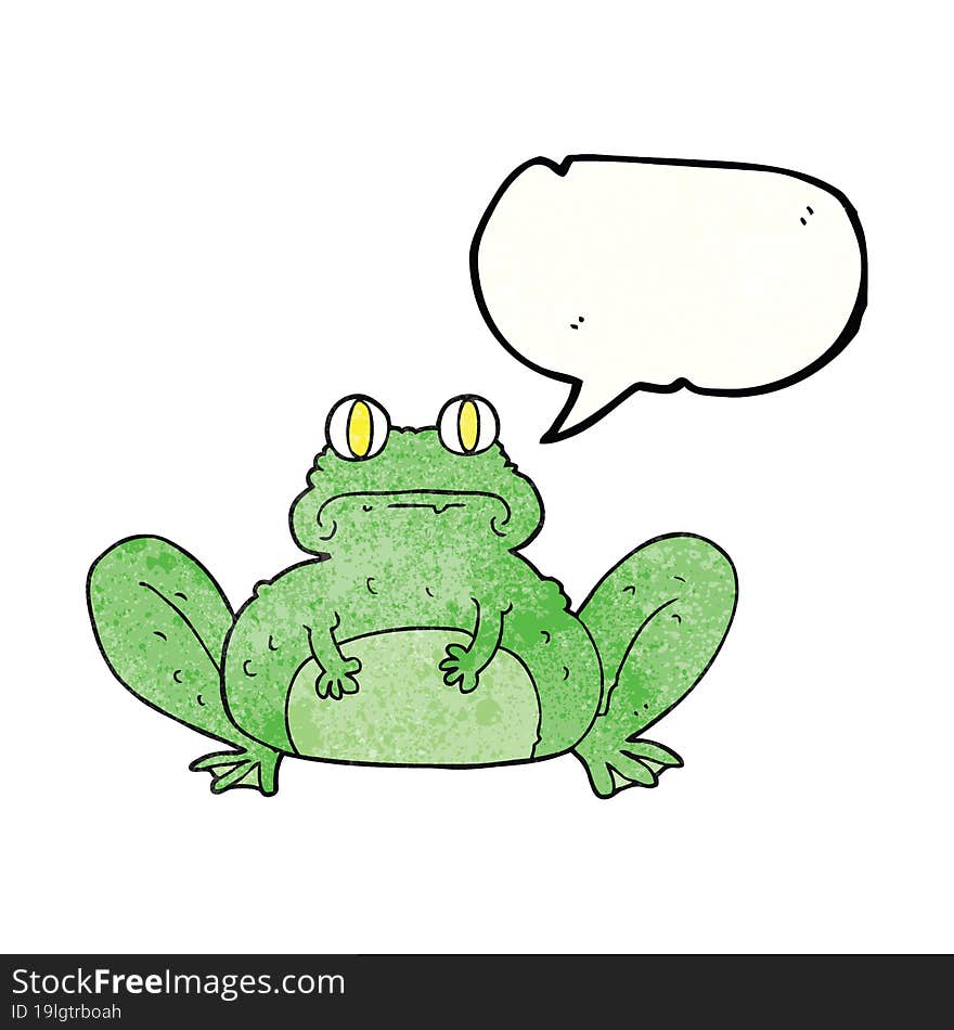 speech bubble textured cartoon frog