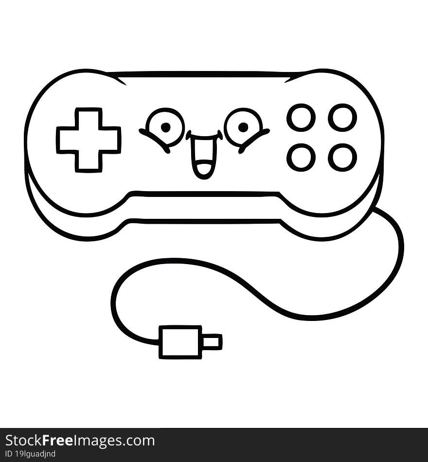 line drawing cartoon game controller