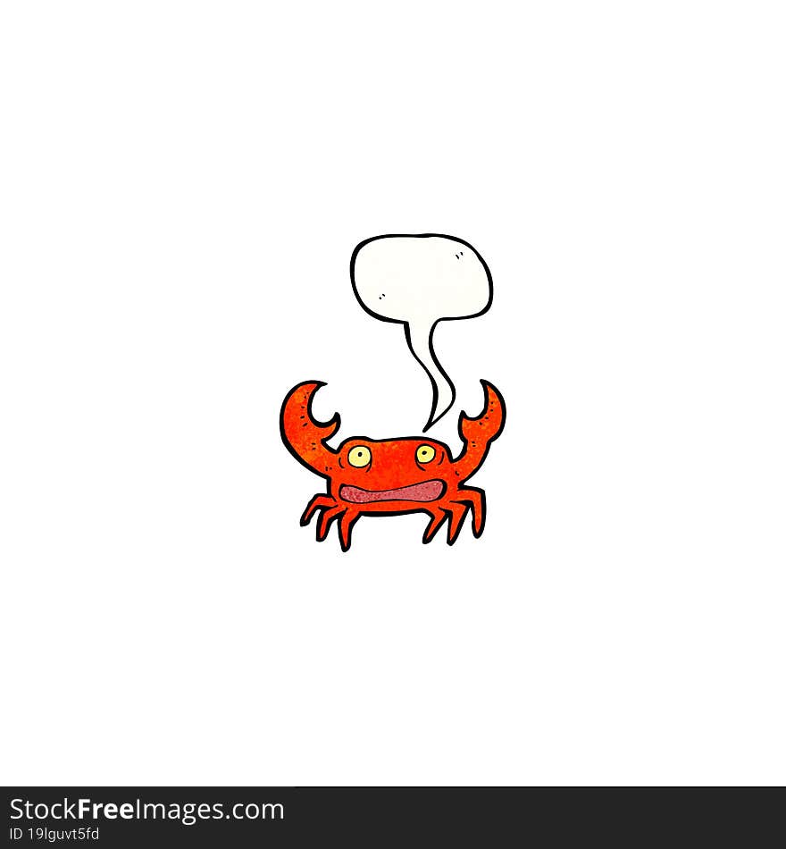 Cartoon Crab With Speech Bubble