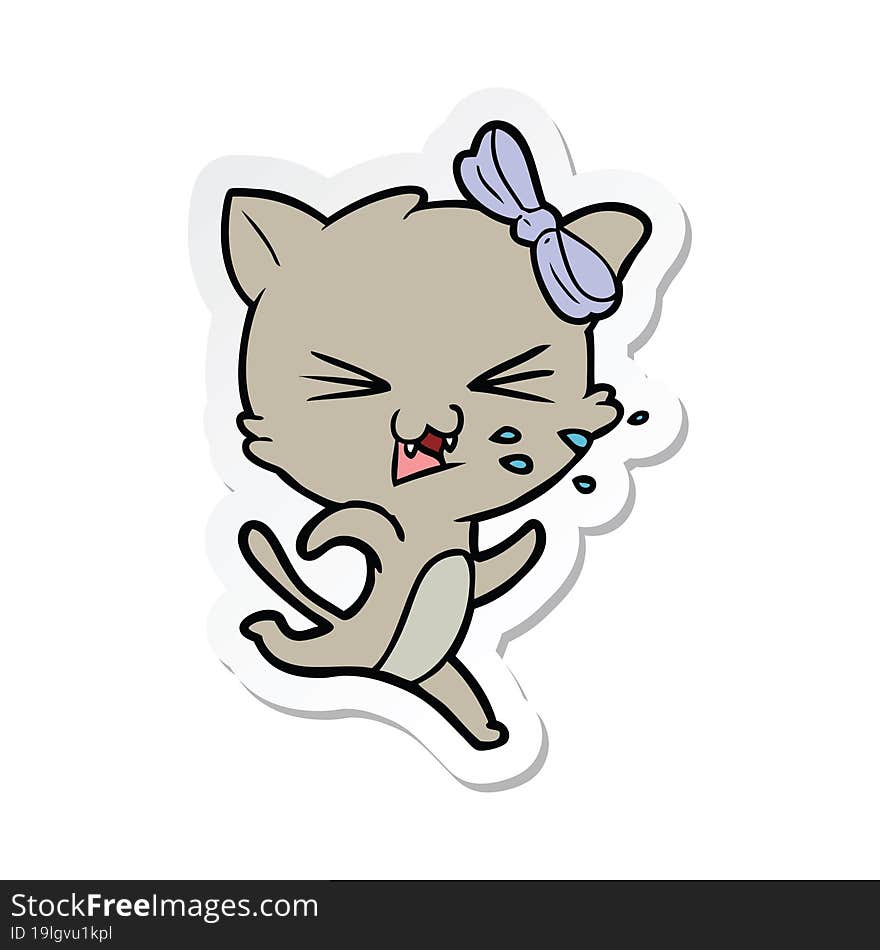 sticker of a cartoon cat