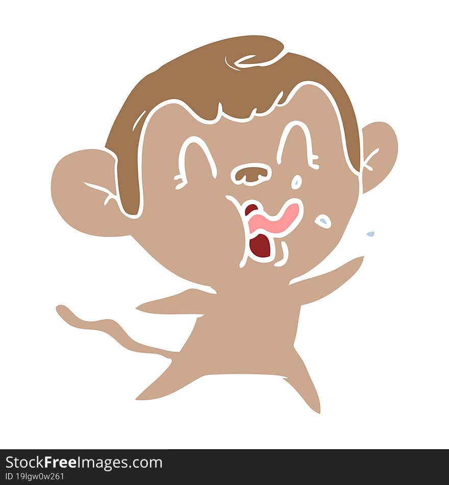 crazy flat color style cartoon monkey