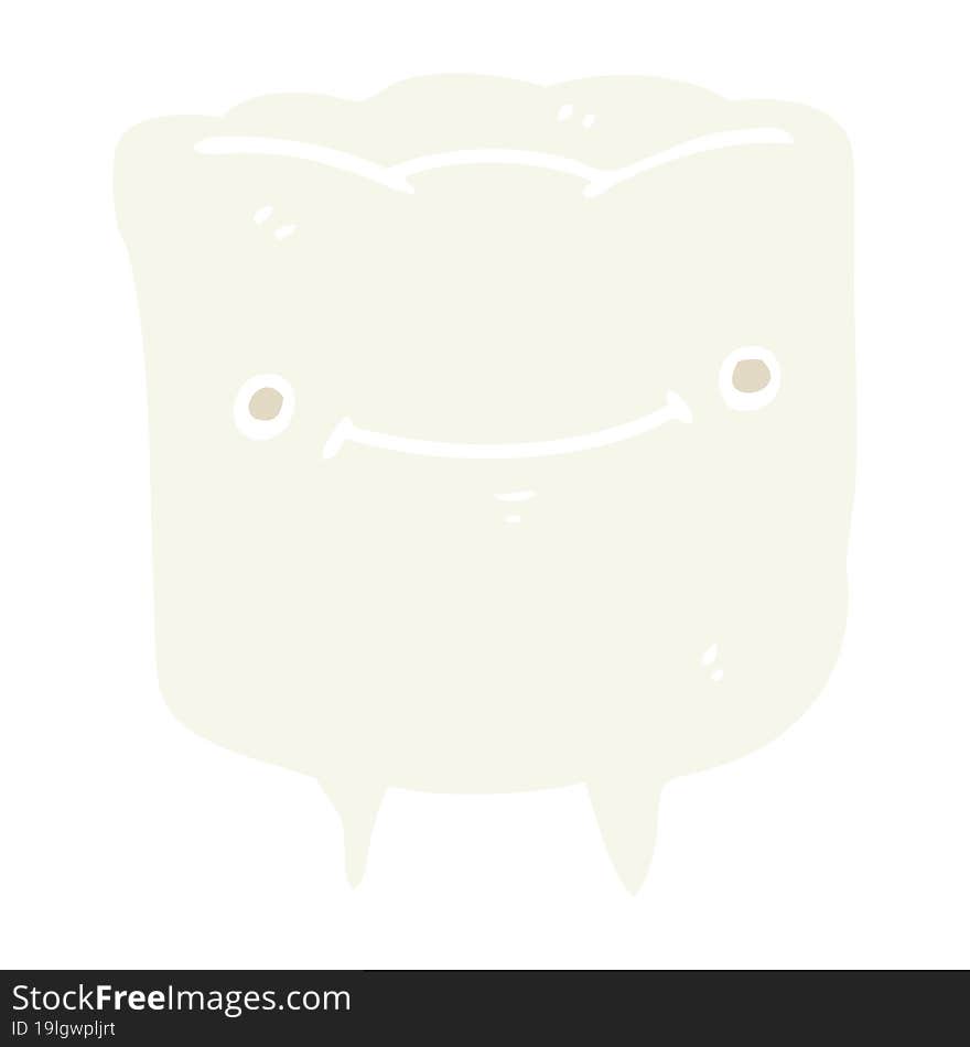 Flat Color Style Cartoon Happy Tooth