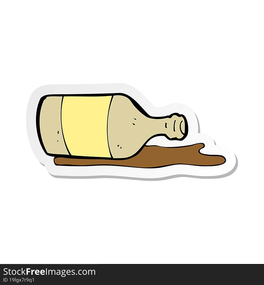 Sticker Of A Cartoon Spilled Beer