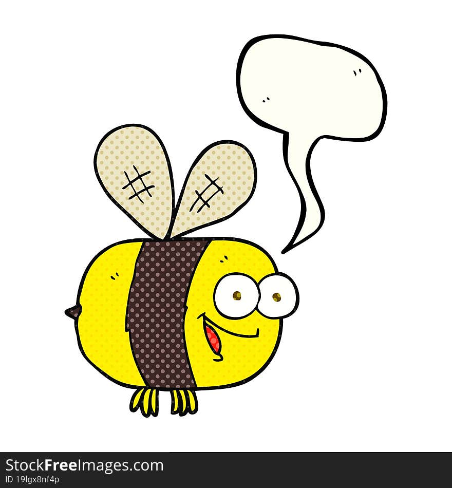 comic book speech bubble cartoon bee