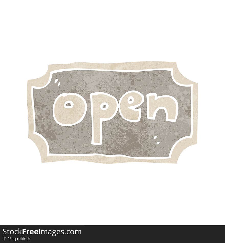 cartoon open sign