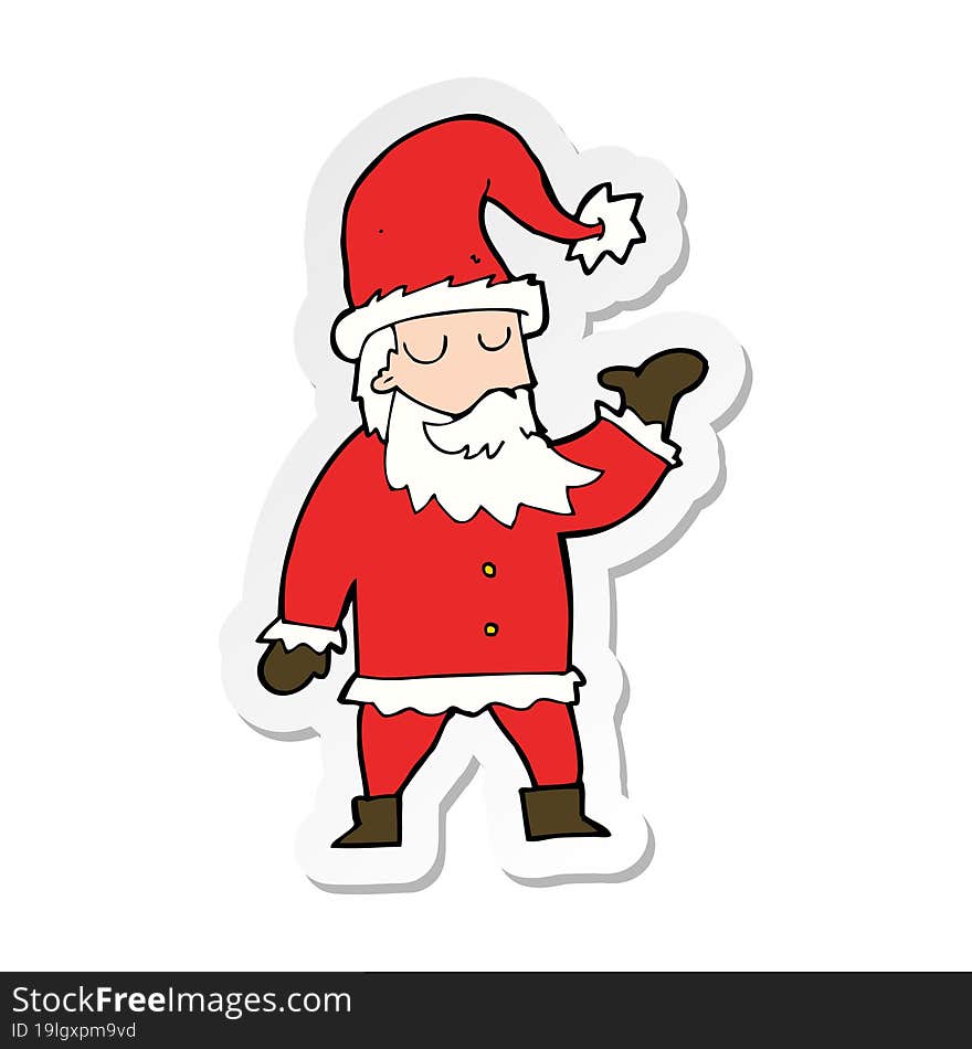 sticker of a cartoon santa claus