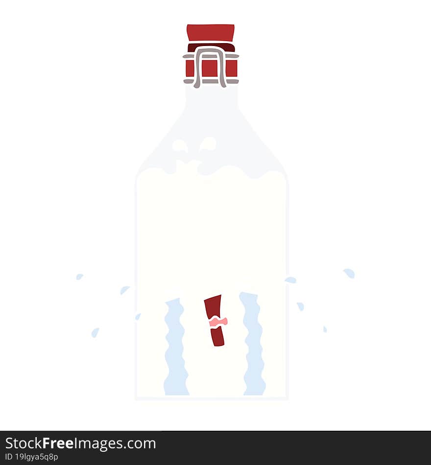 flat color style cartoon old bottle