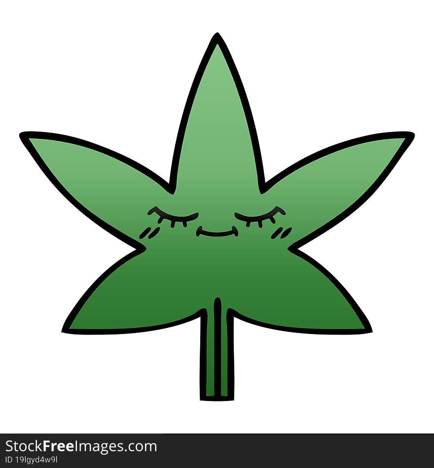 gradient shaded cartoon marijuana leaf