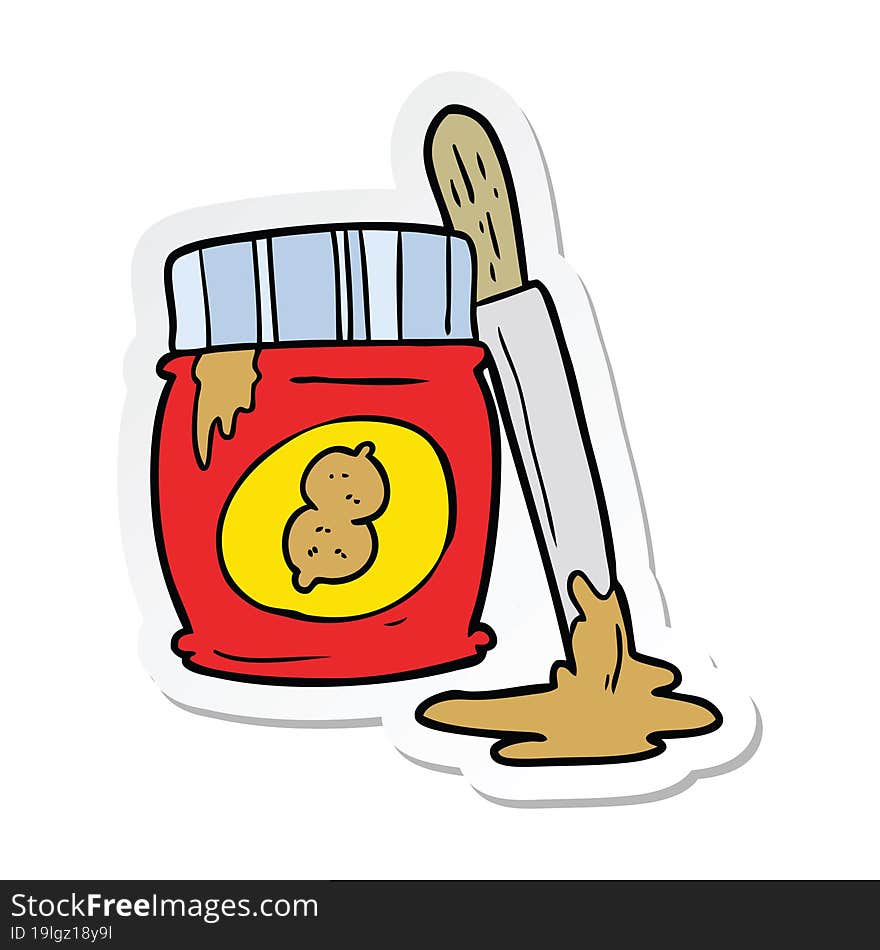 sticker of a cartoon peanut butter