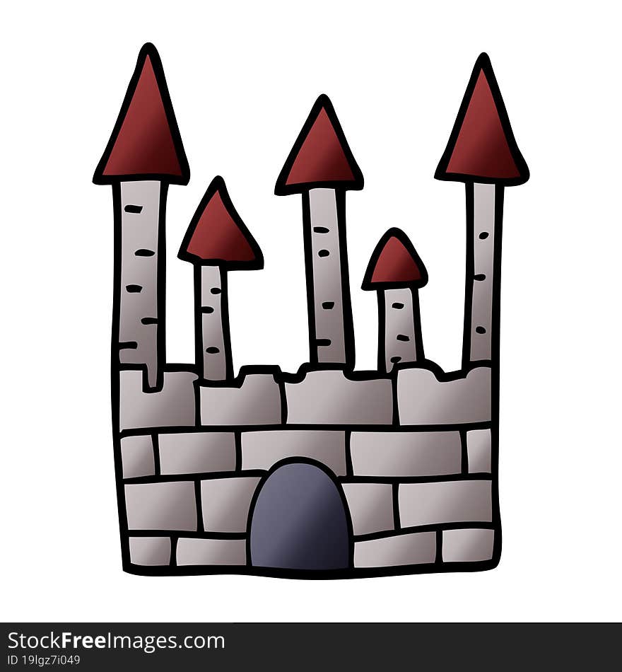 cartoon doodle traditional castle