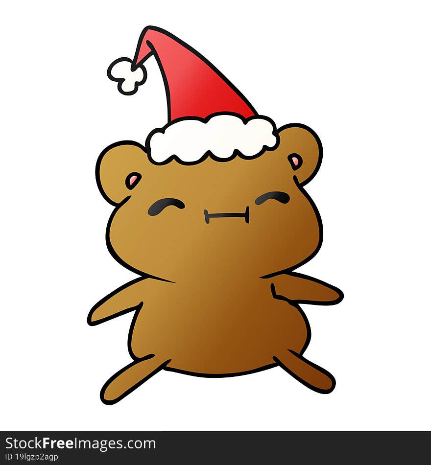 christmas gradient cartoon of kawaii bear