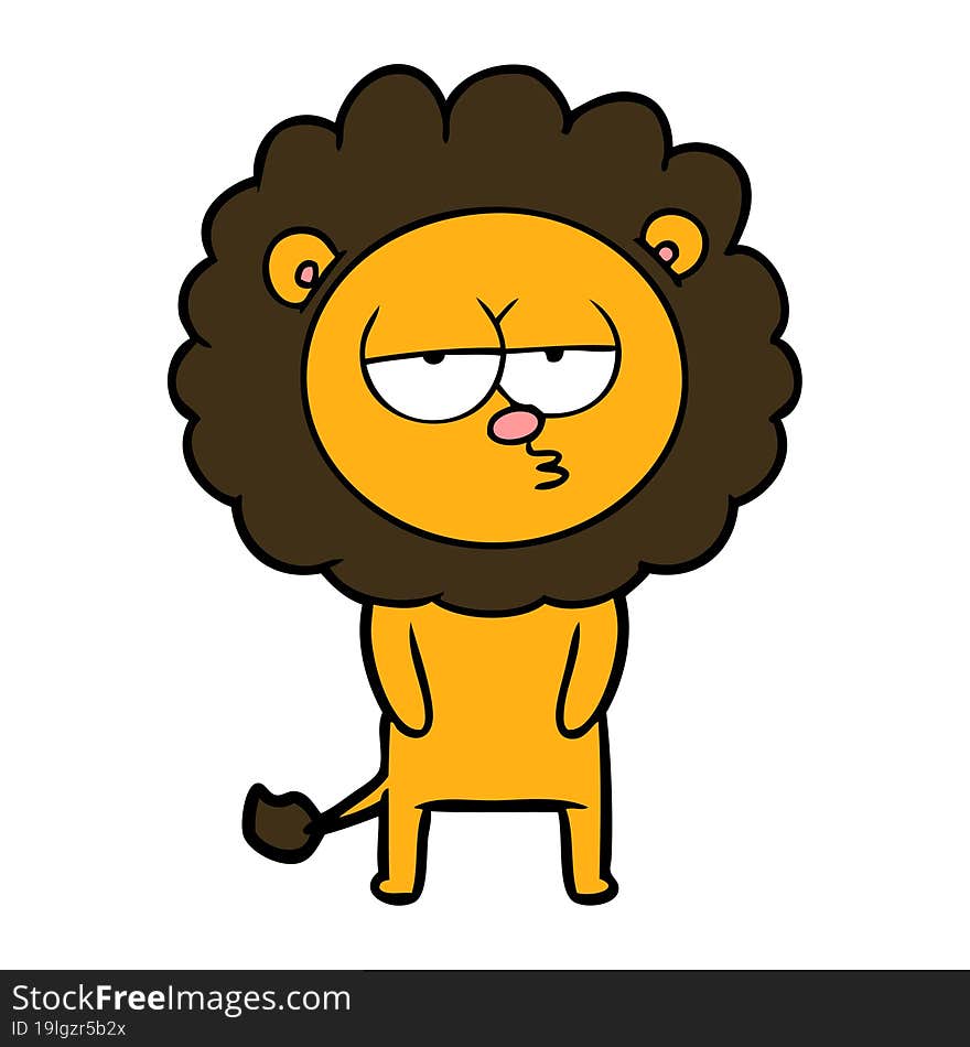 cartoon tired lion. cartoon tired lion