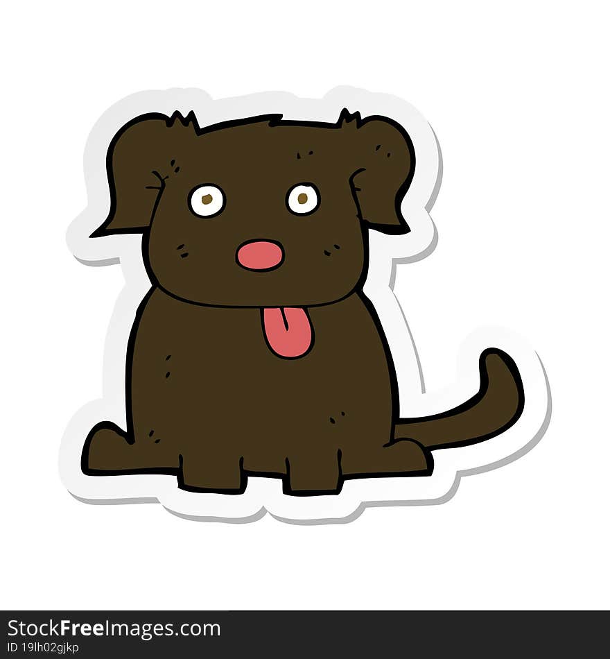 sticker of a cartoon dog