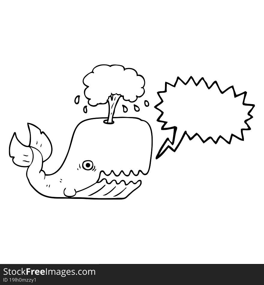 speech bubble cartoon whale spouting water