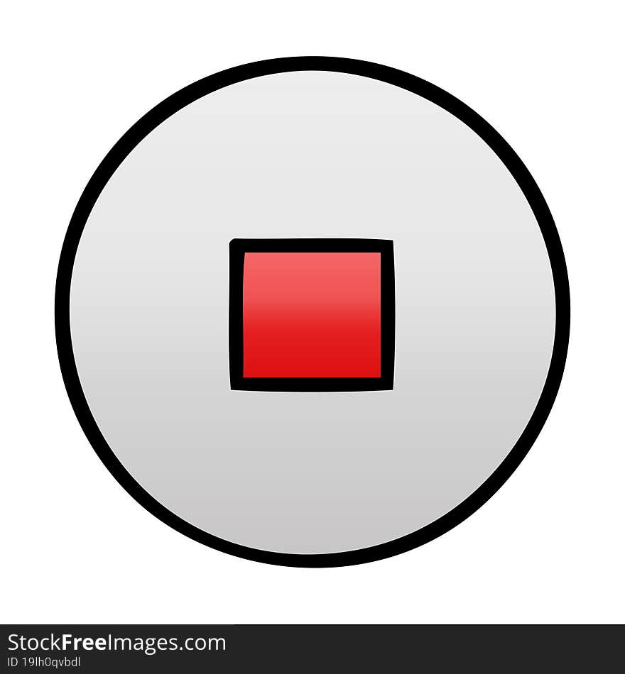 Gradient Shaded Cartoon Stop Button