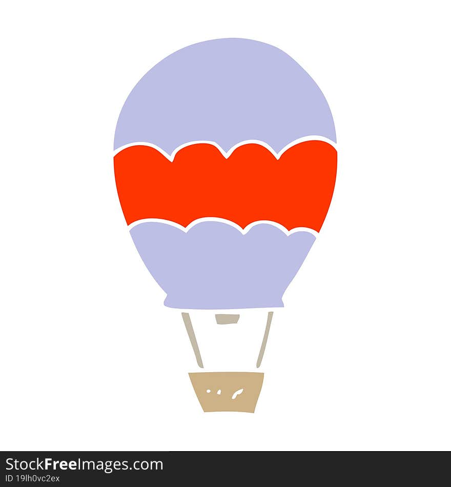 Flat Color Illustration Of A Cartoon Hot Air Balloon