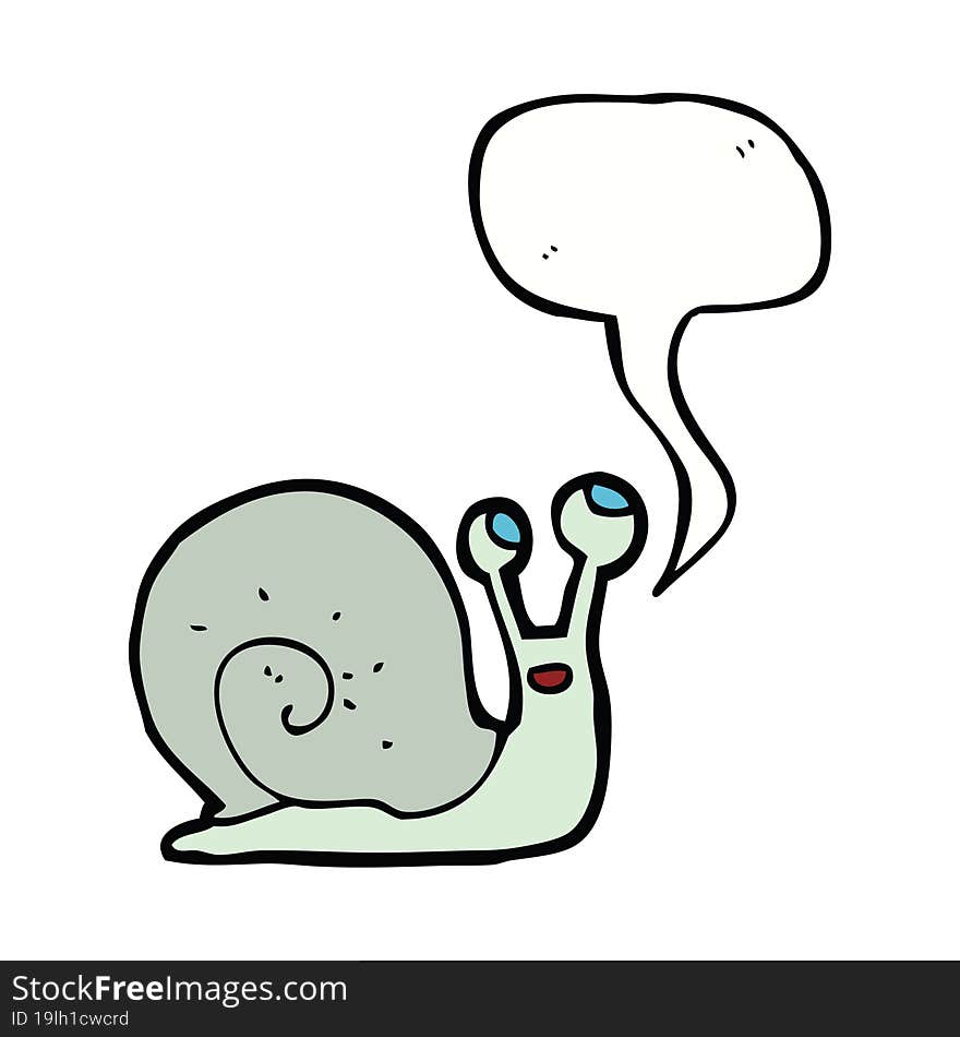 cartoon snail with speech bubble