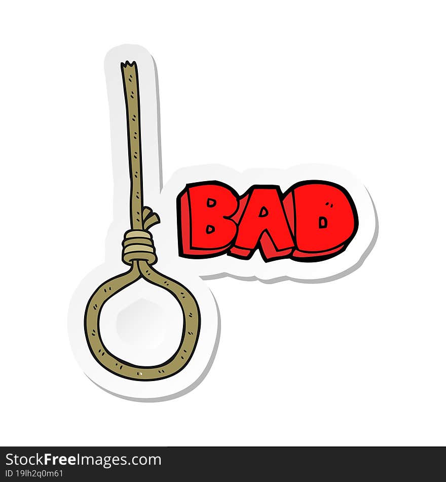 sticker of a cartoon noose