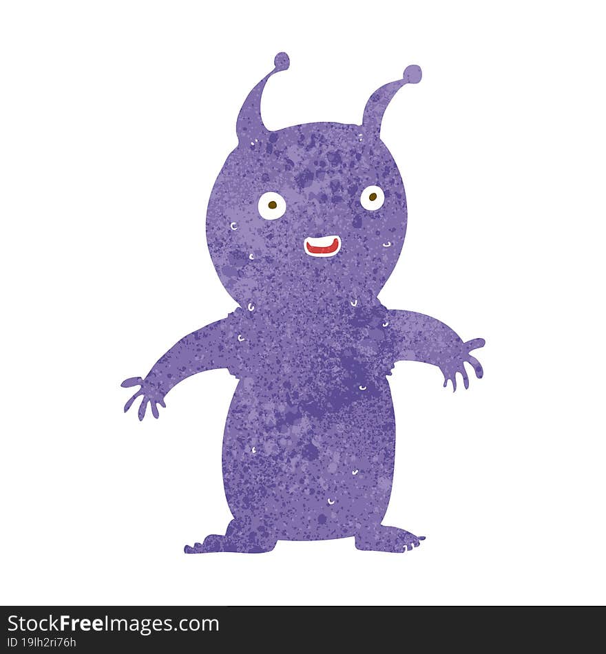 cartoon happy little alien