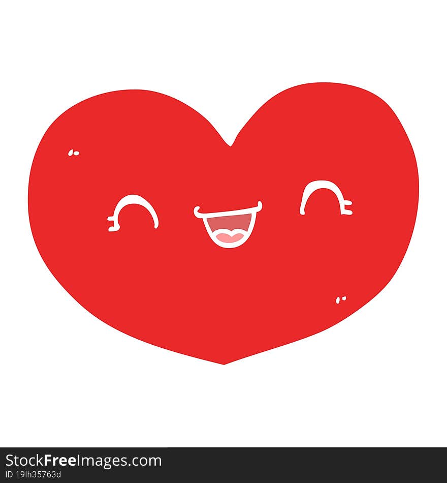 flat color style cartoon love heart