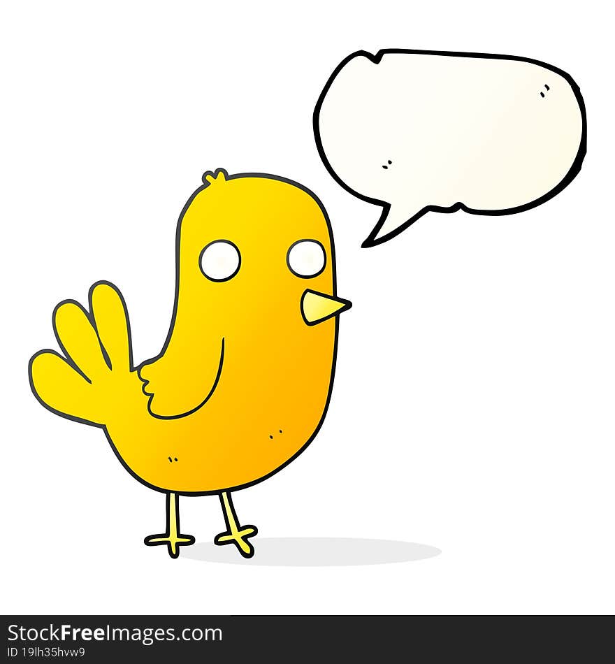 freehand drawn speech bubble cartoon bird