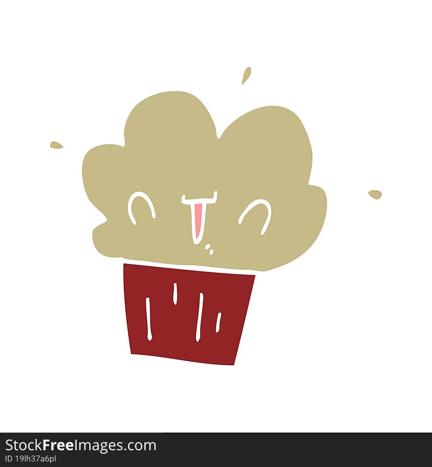 flat color style cartoon cupcake