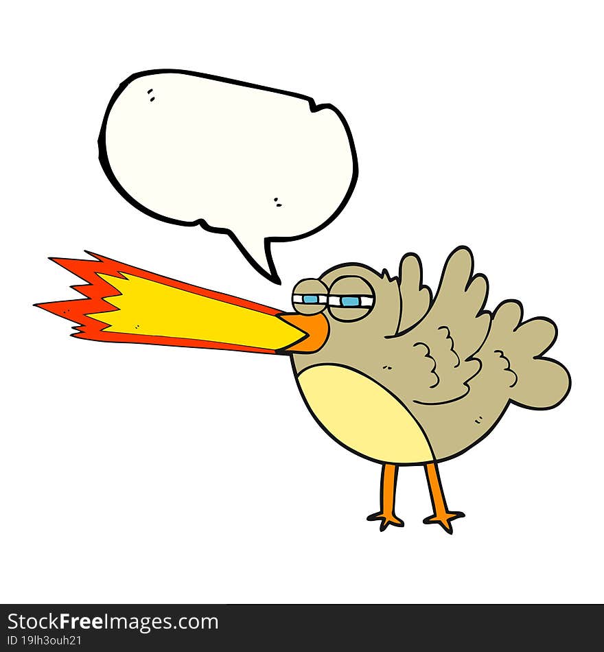 speech bubble cartoon bird