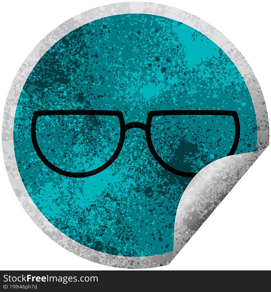 Spectacles Graphic Circular Sticker