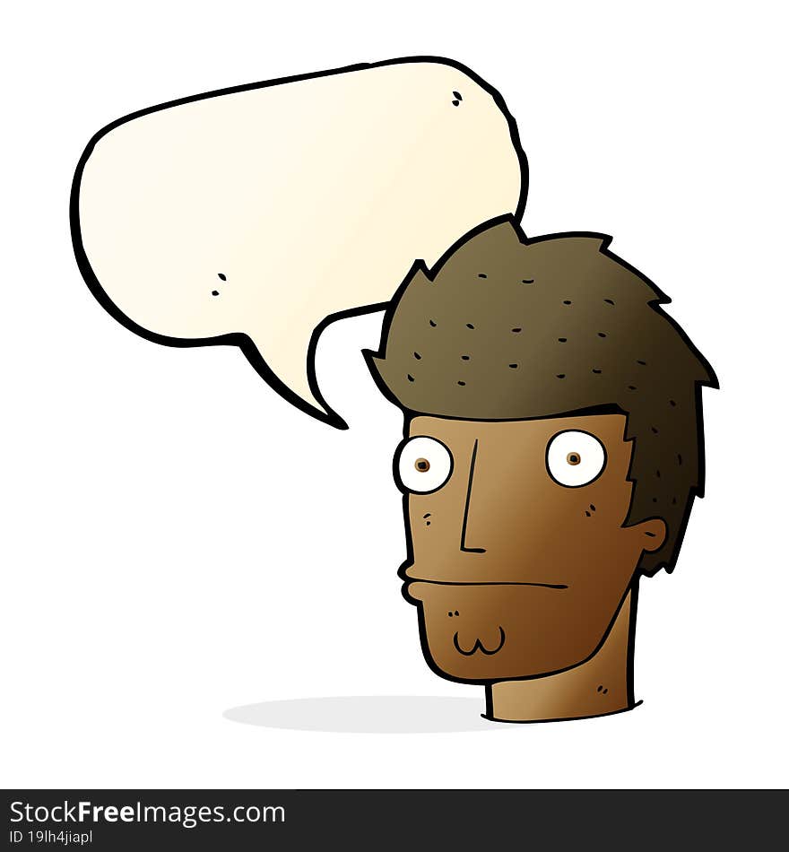 cartoon nervous man with speech bubble