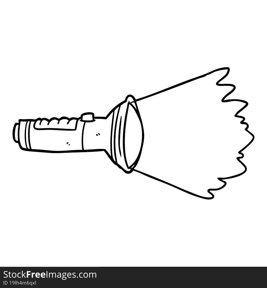 line drawing of a electric torch shining. line drawing of a electric torch shining