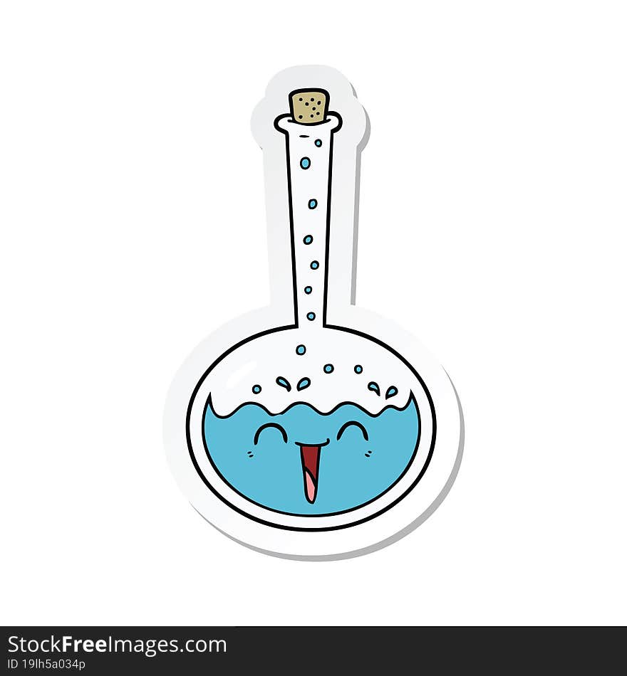 sticker of a cartoon chemical potion