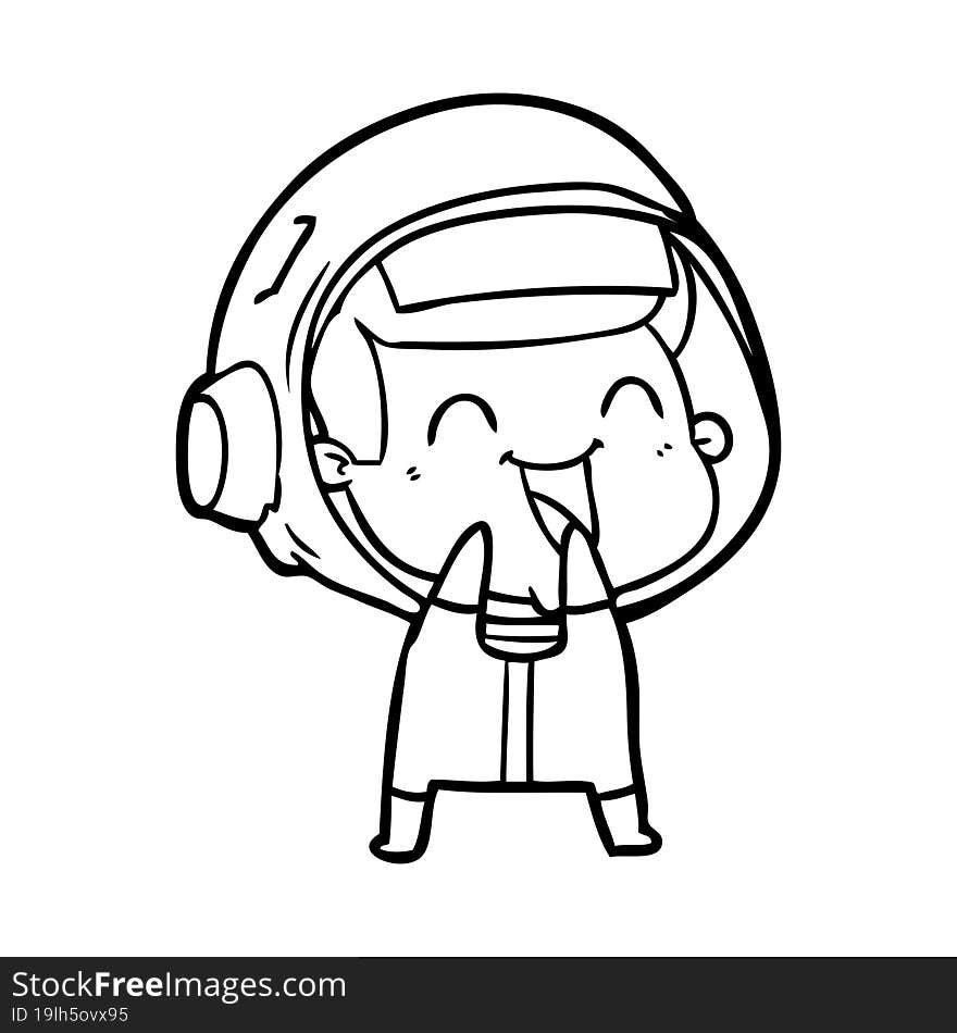 happy cartoon astronaut. happy cartoon astronaut