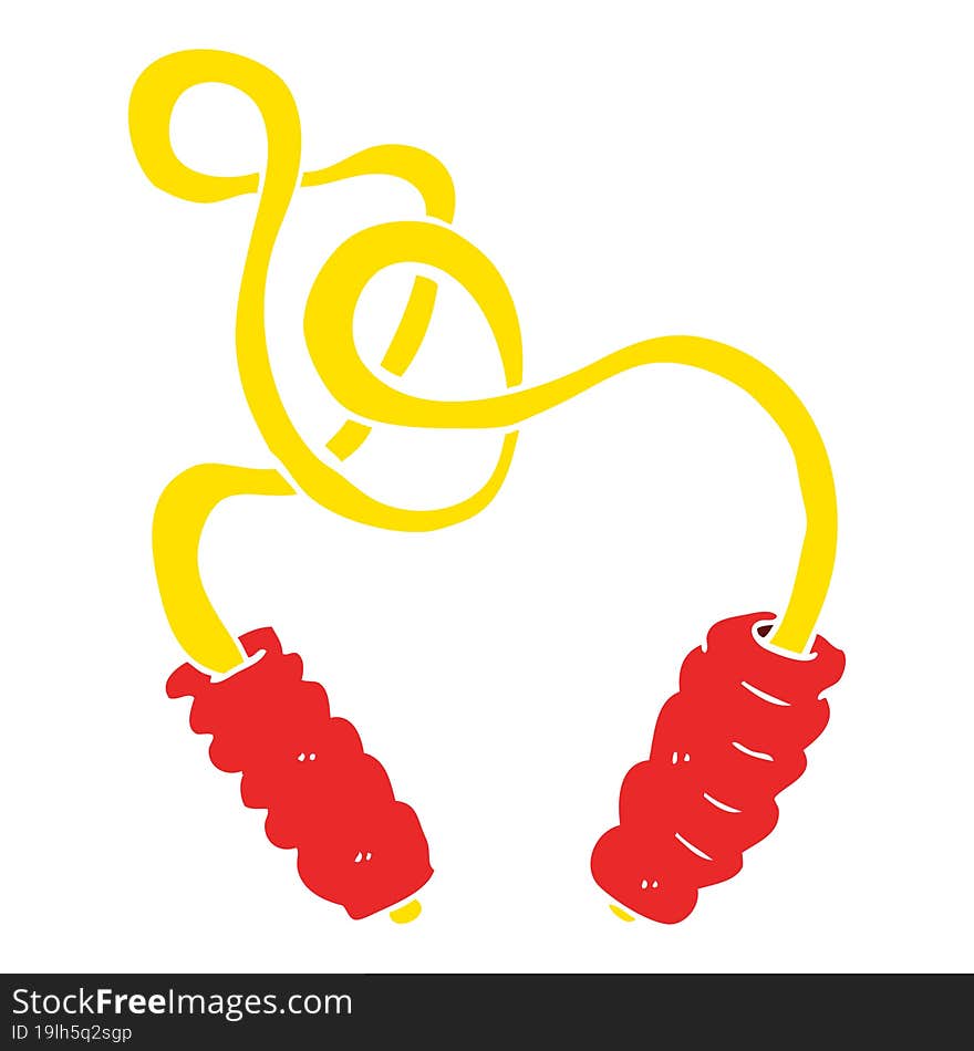 flat color illustration of a cartoon skipping rope