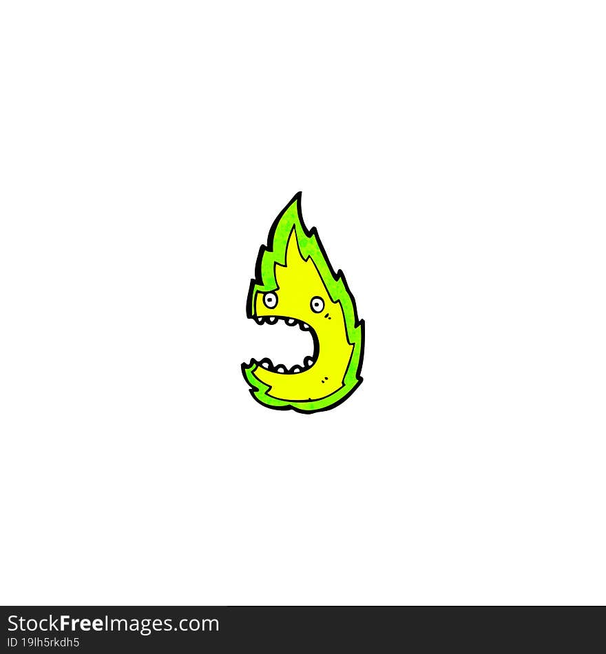 cartoon green flame