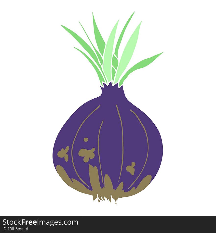 flat color illustration of a cartoon onion