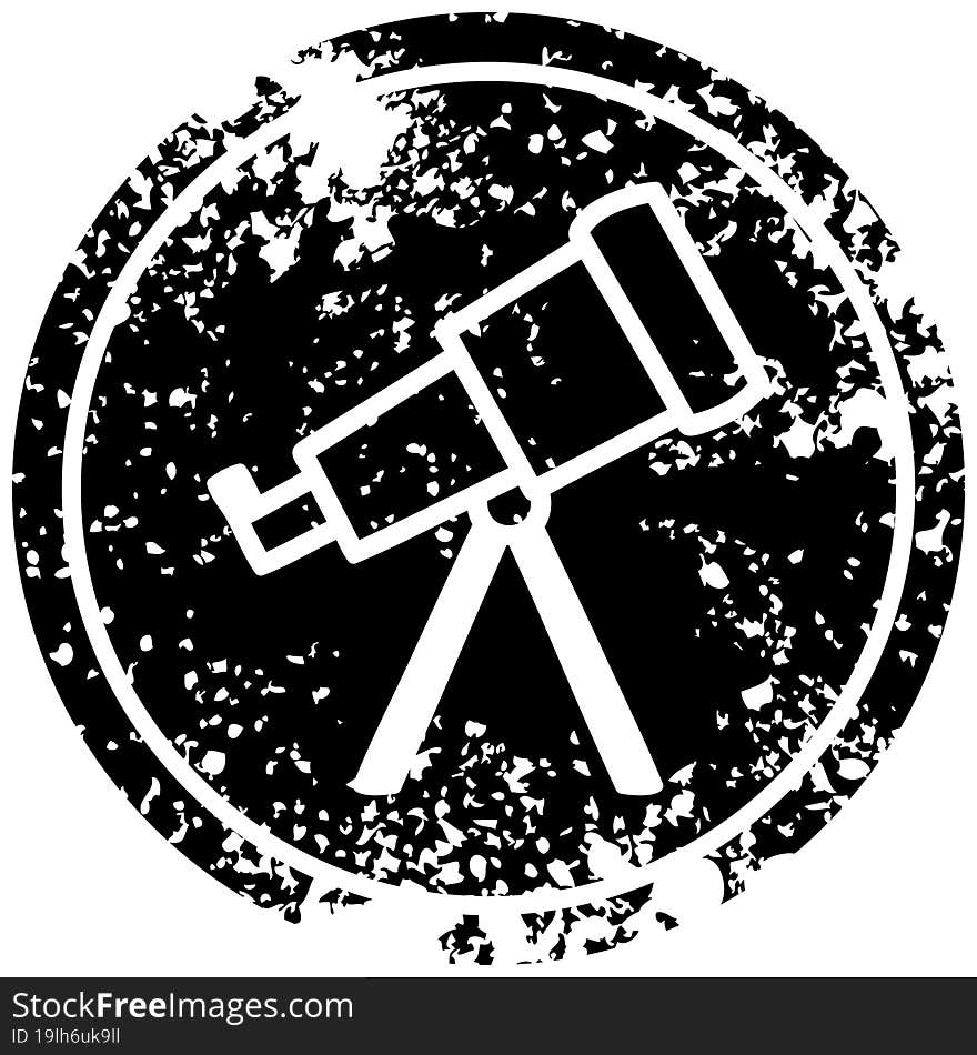 Astronomy Telescope Distressed Icon