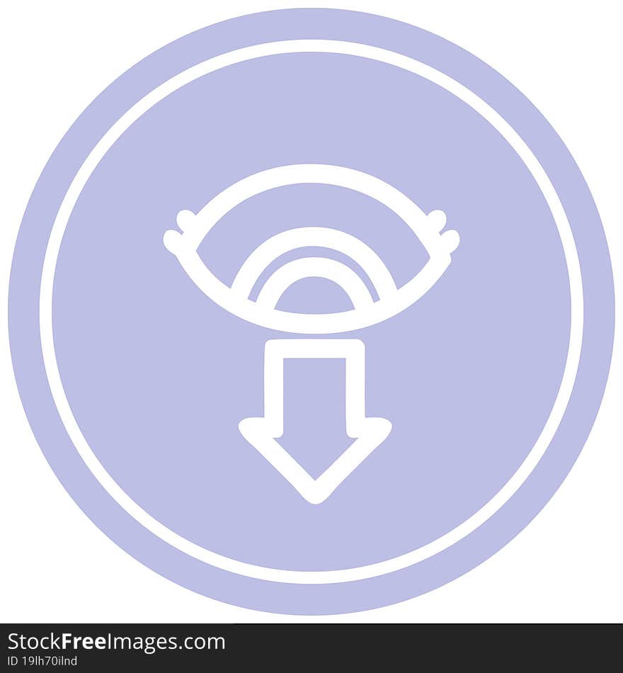 staring eye circular icon