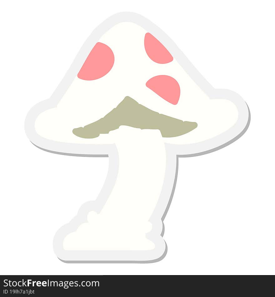 cartoon poisonous toadstool sticker