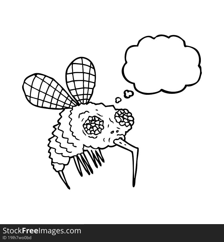 thought bubble cartoon fly