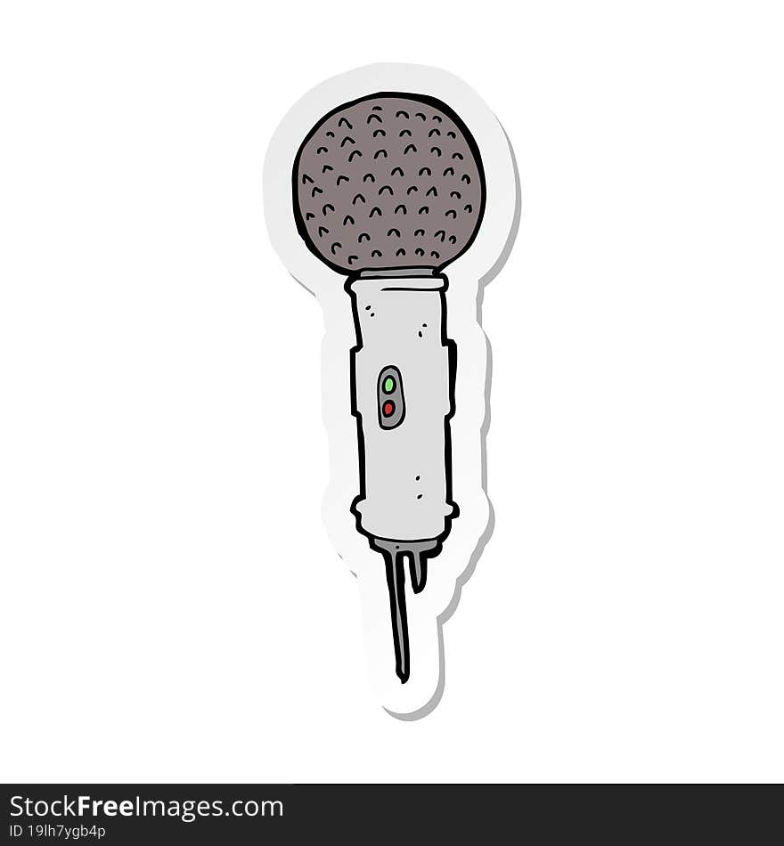 Sticker Of A Cartoon Microphone