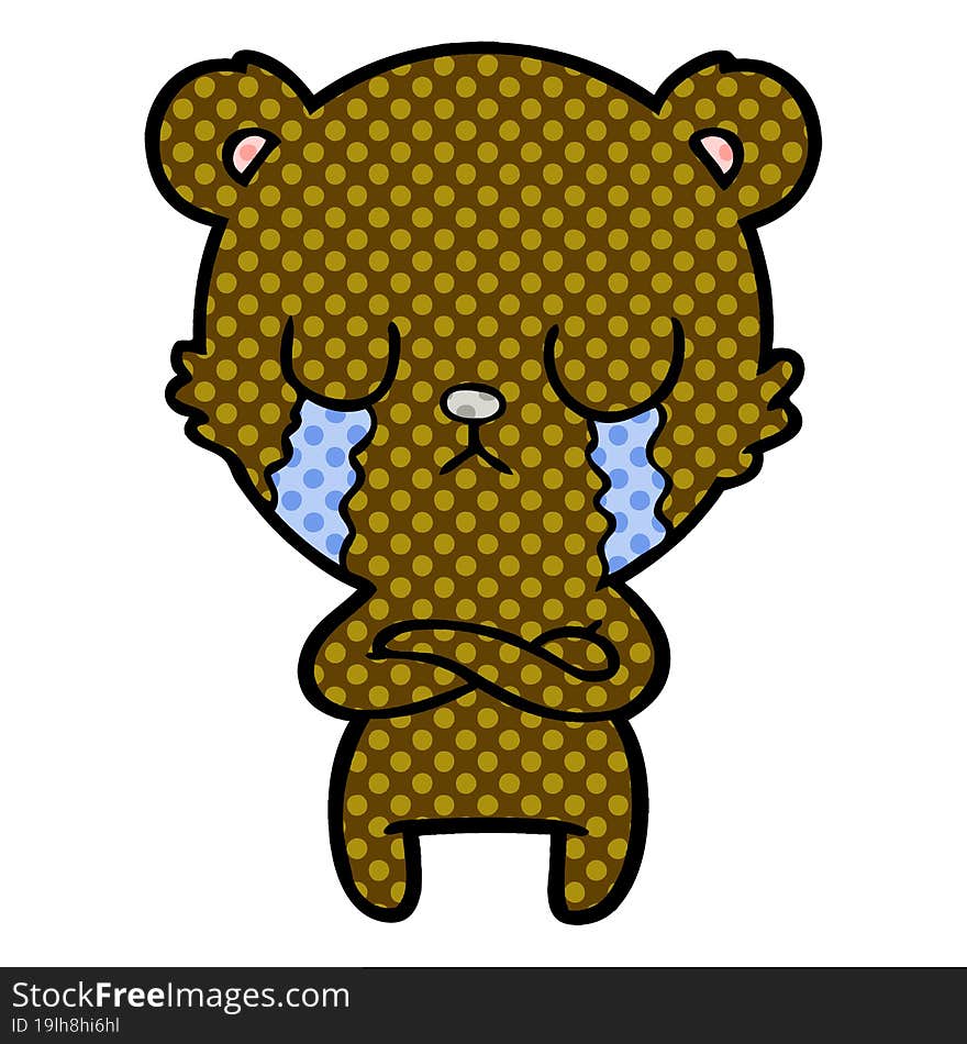 crying cartoon bear. crying cartoon bear