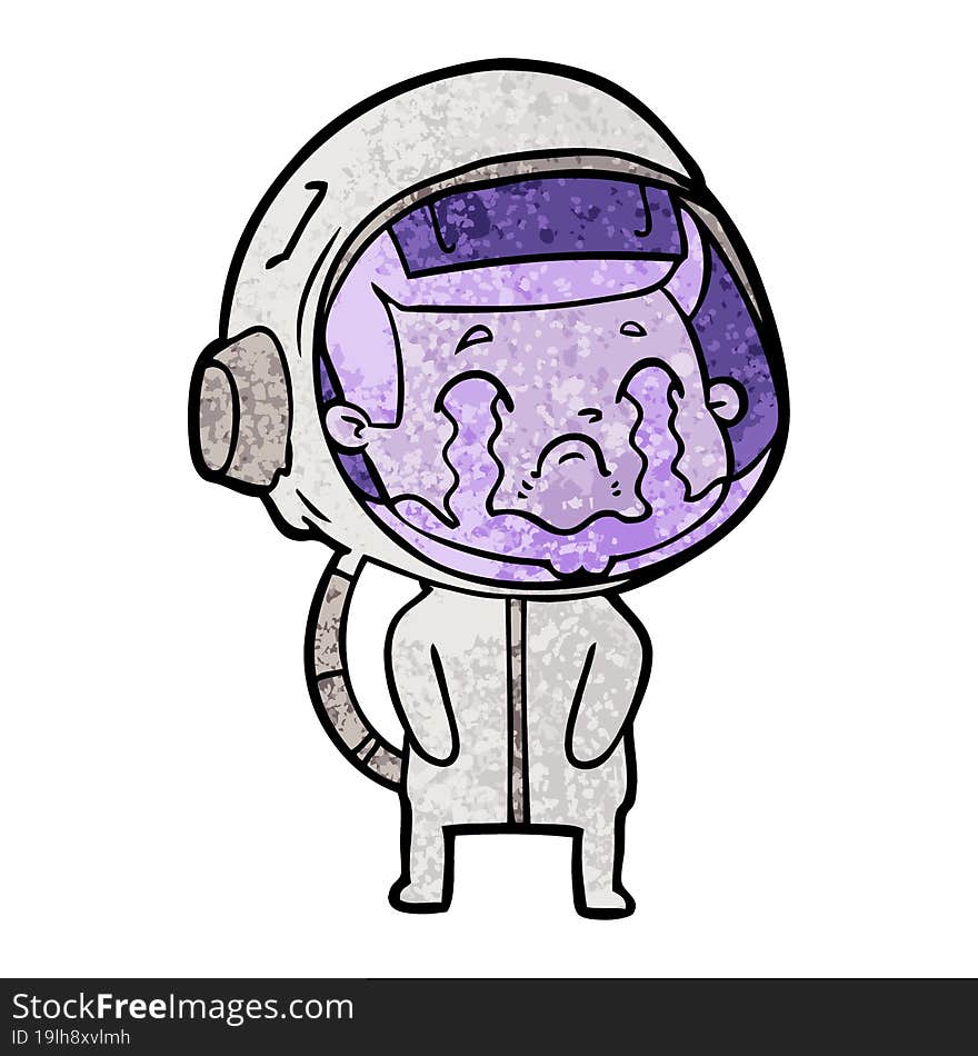 cartoon crying astronaut. cartoon crying astronaut