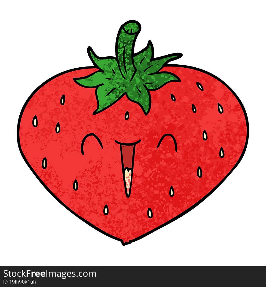 happy cartoon strawberry. happy cartoon strawberry