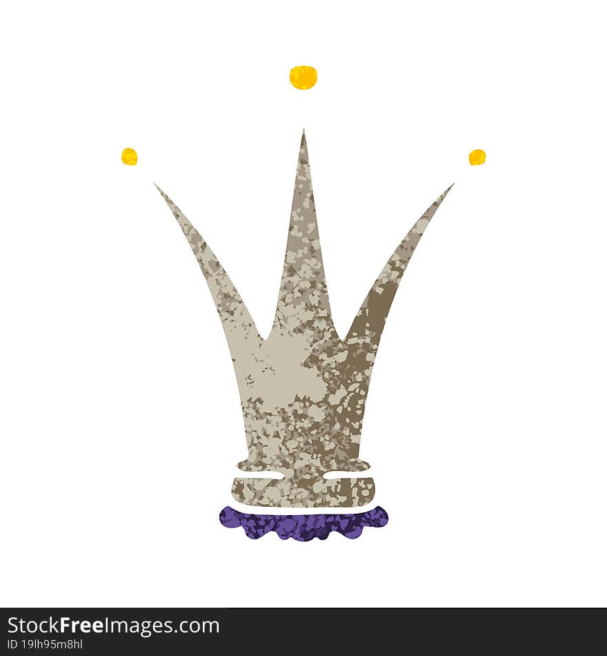 quirky retro illustration style cartoon gold crown