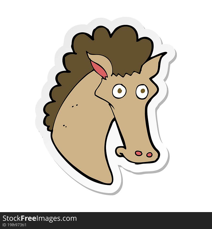 sticker of a cartoon horse head