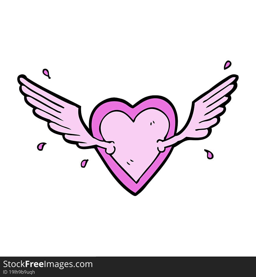 cartoon flying heart