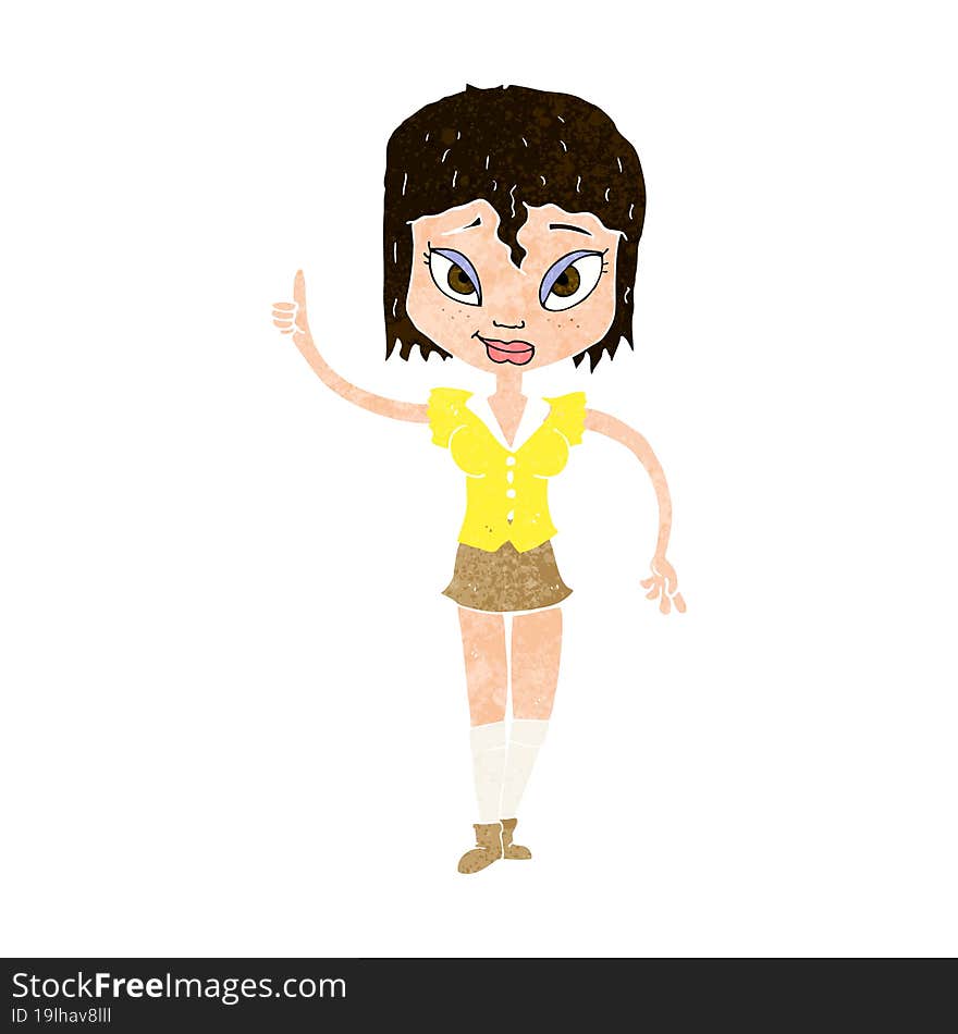 cartoon woman making point